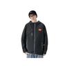 Anta Solid Color Logo Print Drawstring Hooded Long Sleeve Jacket Men Jacket Black 152250603-3