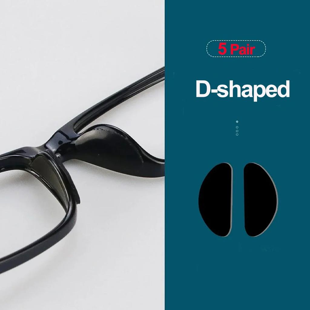2/5 Packs Stick On Eyeglass Nose Pads - Soft Silicone Anti-Slip Adhesive Nose Pad for Sunglasses and Reading Glasses