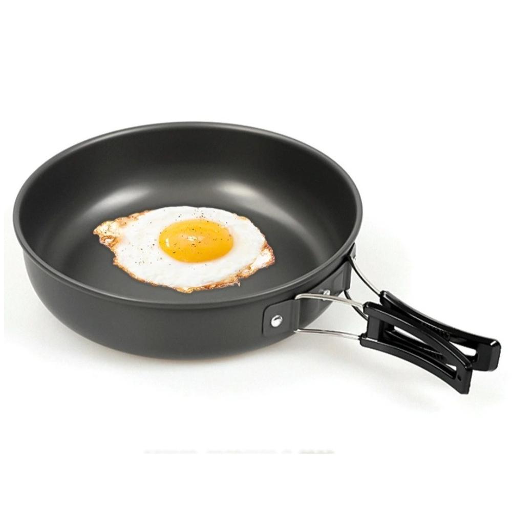 With Foldable Handle Picnic Cookware Set Non-stick Outdoor Pan Pot Hiking Skillet