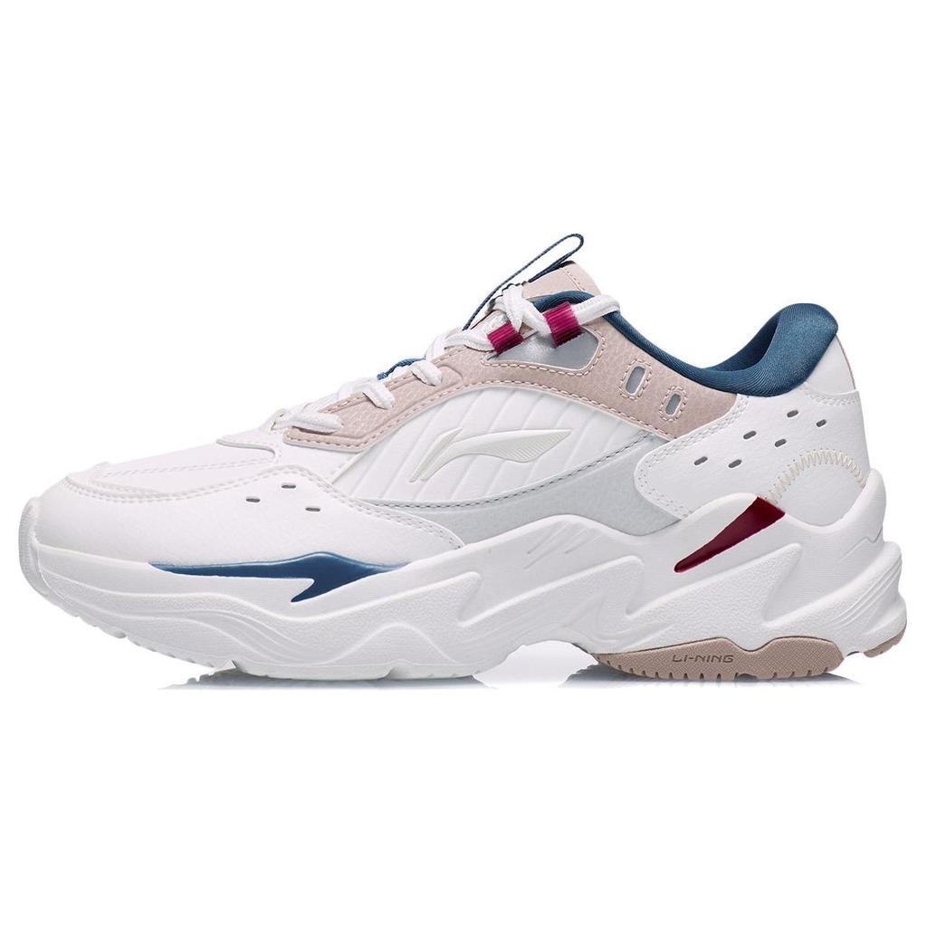 New LiNing Cushioned Slip-Resistant Rebound Low-Top Running Shoes Women's Tea Orange Pink AGCR334-1