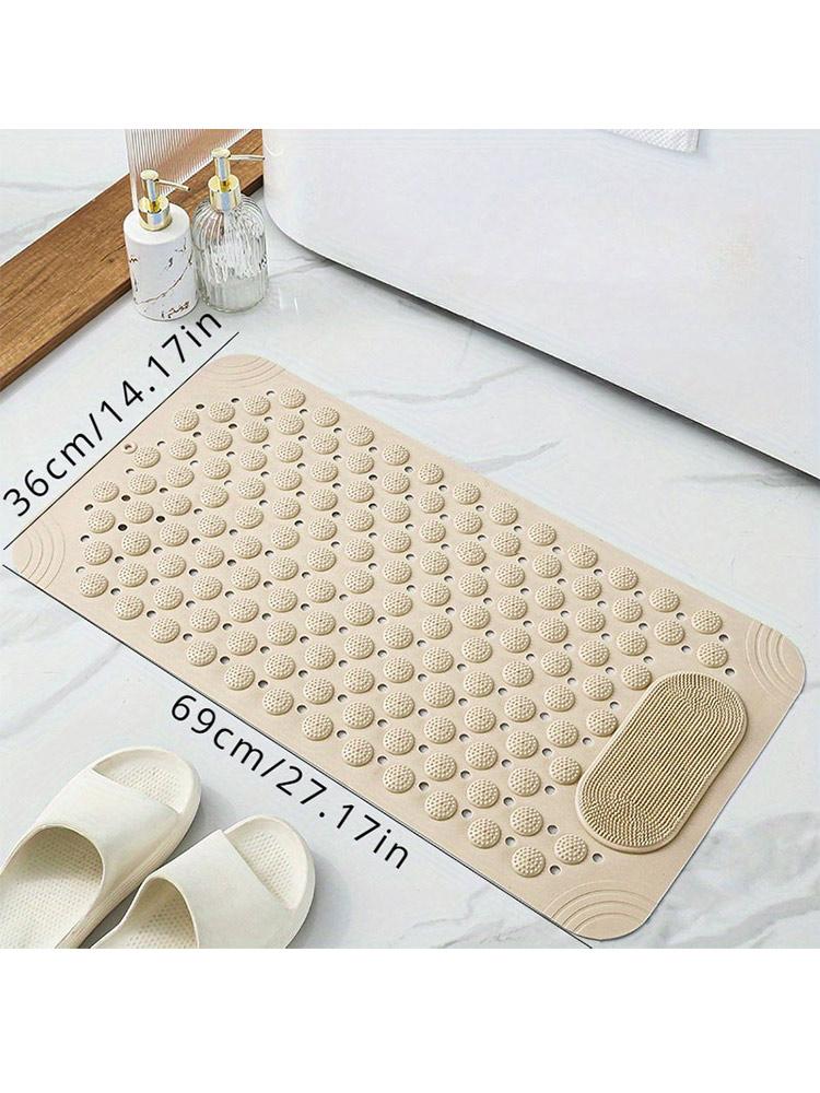 Pvc Bathroom Non-slip Mat  Suction Cups Solid Color Household Non-slip Mat  Waterproof Dirt Resistant  Toilet Hotel Floor Mat