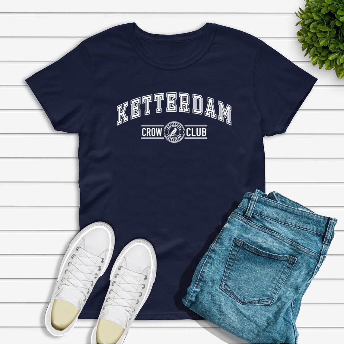 Ketterdam Crow Club Shirt Six of Crows T-Shirt No Mourners No Funerals Shirts Ketterdam Tee Unisex Short Sleeve Casual Tops S темно-синий 890₽