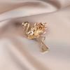 Light Luxury Flamingo Crystal Brooch Fashion Suit Corsage Animal Shaping Clothing Pin