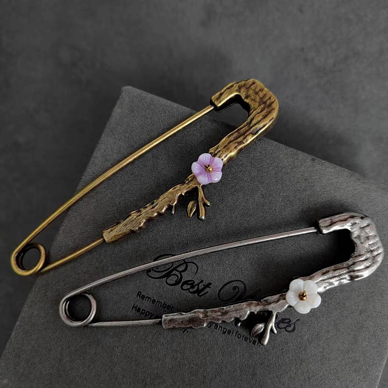 Blommeblomst Store Pins Til Tøj Metal Sikkerhedsnåle Jeans Kjole Tørklæde Justerbare Pins