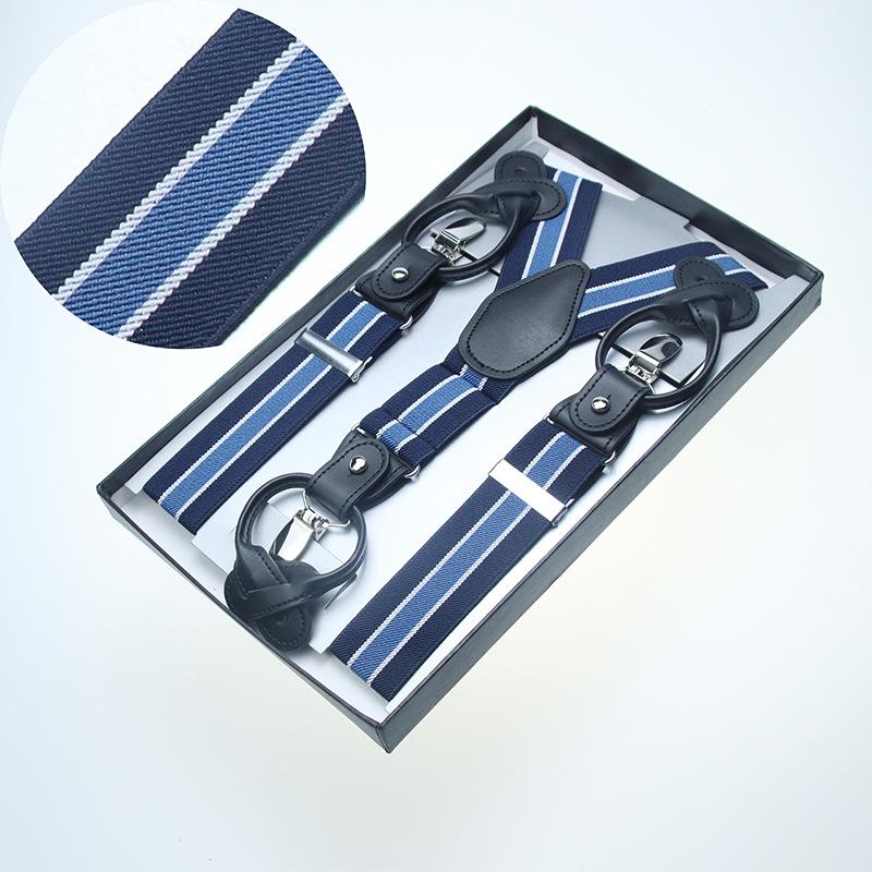 3.5Cm Men'S Adult Strap Men'S Trousers Suspender Suit Shirt Strap Clip Suspender Strap Fat Elastic Non-Slip
