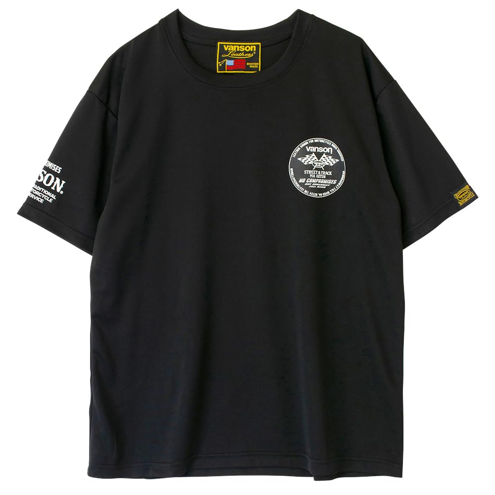 Vanson VSE25806S Men's Moisture-Wicking, Quick-Drying Mesh T-Shirt (2XL, Black/White)