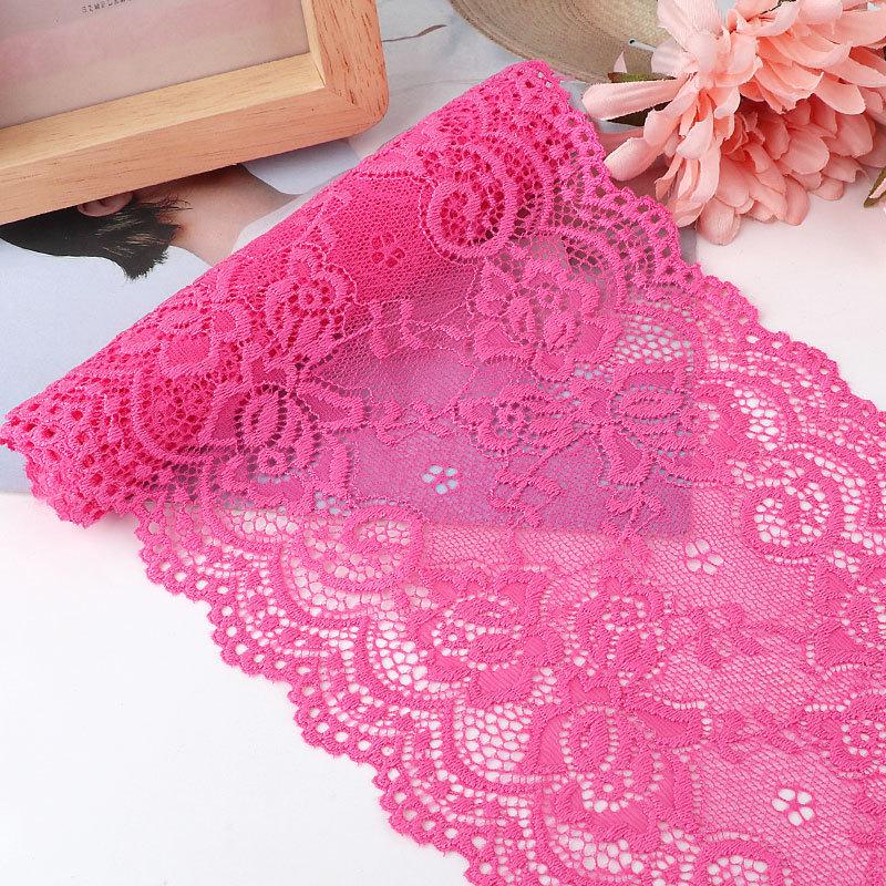 15cm Szeroka Miękka Elastyczna Koronka do Dekoracji Ubrań i Spódnic DIY w Kolorze Białym lub Czarnym