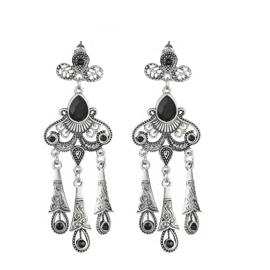 1920s Masquerade Pearl & Diamond Earrings - Gatsby Party, Bride, Wedding, Ball