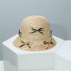 Original Design Wheat Straw Woven Bucket Hat with Bow, Breathable Sun Protection, Fashion Versatile Summer Beach Cap for Women