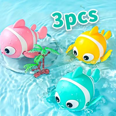 3PCS - Water Toys for Little Babies, Clockwork Clownfish, Ideal As Holiday Gifts or Souvenirs, Indoor and Outdoor Games, Bath Toys In the Bathroom