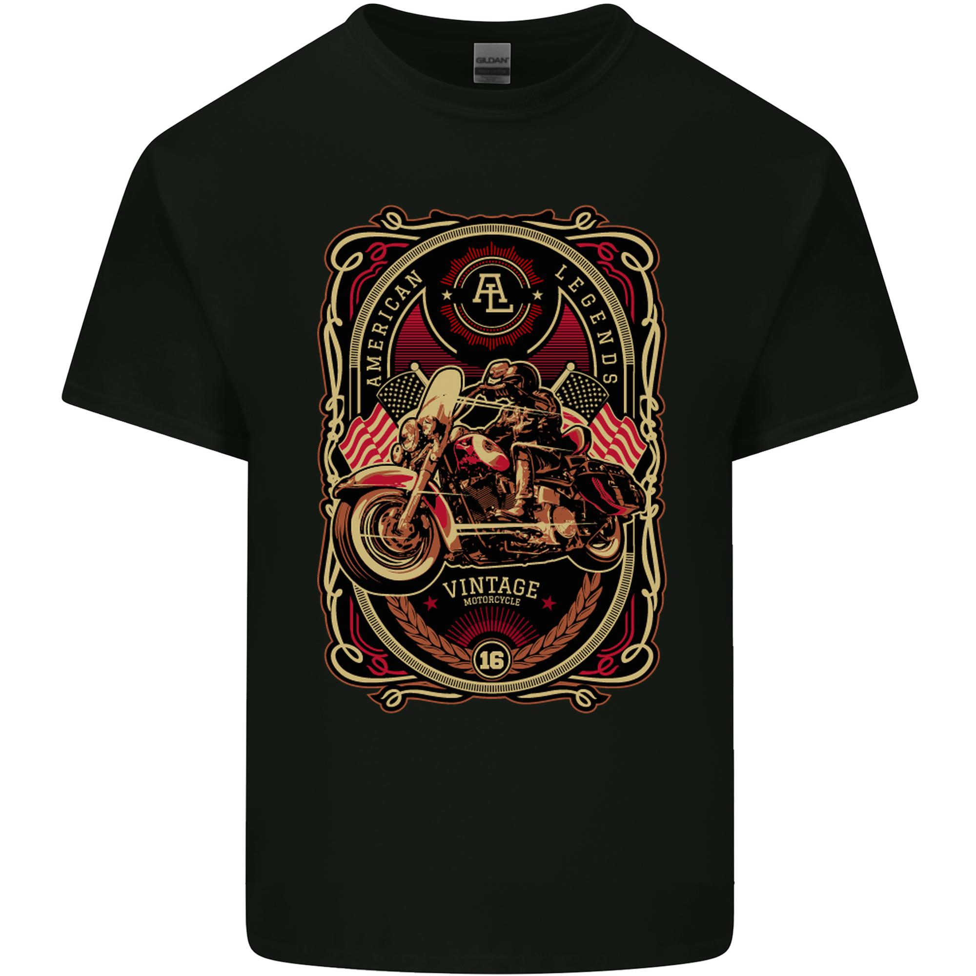 American Motorcycle Biker Motorcycle Unisexs Light Cotton TShirt S