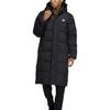 Adidas Solid Color Logo Print Hooded Mid-Length Down Jacket Men Outerwear Black HZ5345