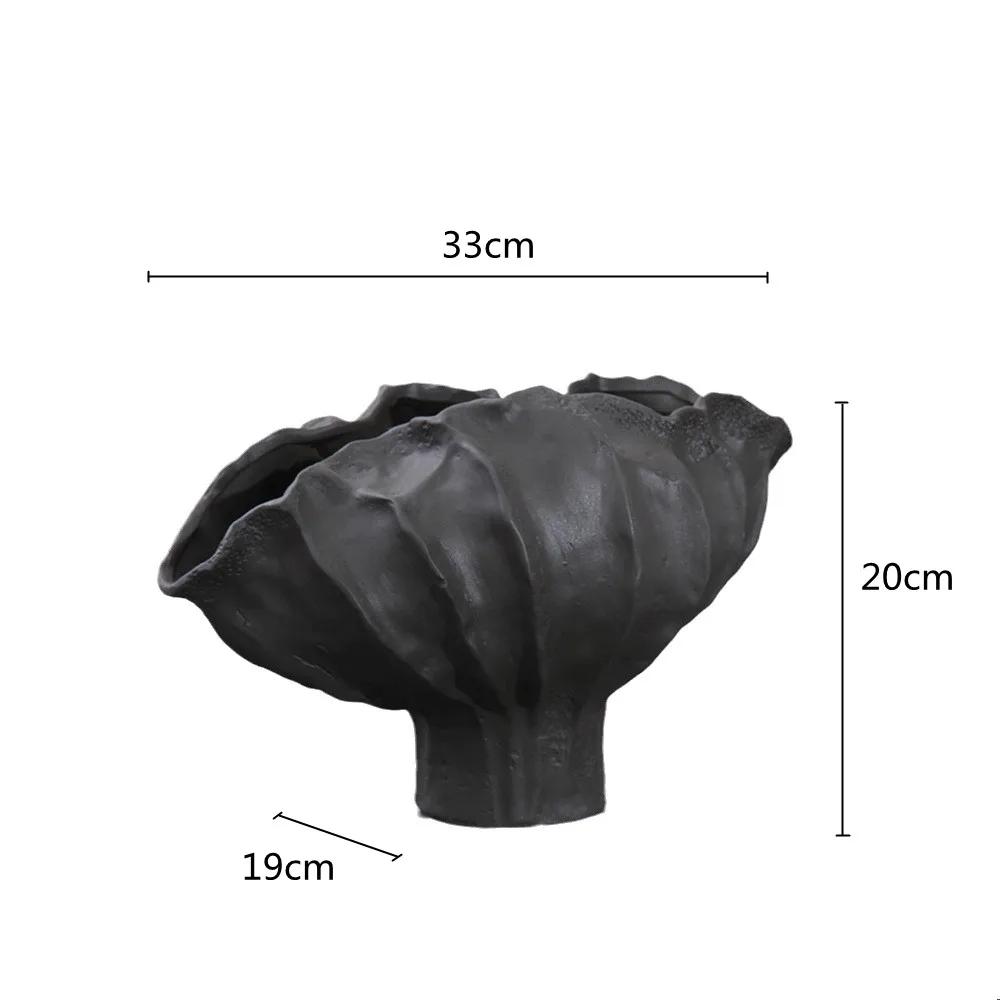 Ceramic Vase Fold Pattern Irregular Flower Wavy Shape Flower Pot Fruit Dish Desktop Storage Organization Home Decoration