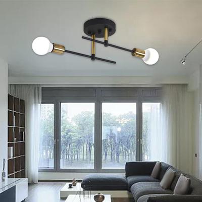 Modern Iron Ceiling Light Chandelier 2 Lights for Bedroom Living Room Decor