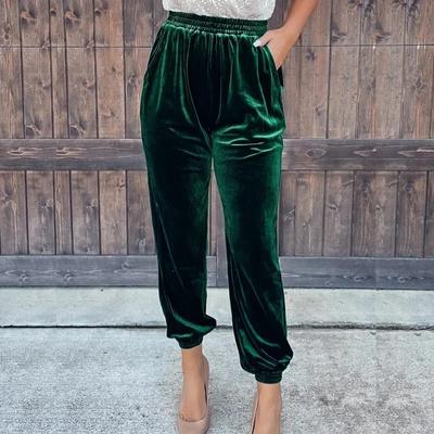 Mode Rechte Fluwelen Vrouwen Broek Herfst Winter Broek 2023 Elastische Taille Dikke Warme Casual Lange Broek Pantalon 29668