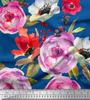 Soimoi Japan Crepe Satin Fabric Leaves,Poppy & Peony Flower Decor Fabric Printed Metre 42 Inch