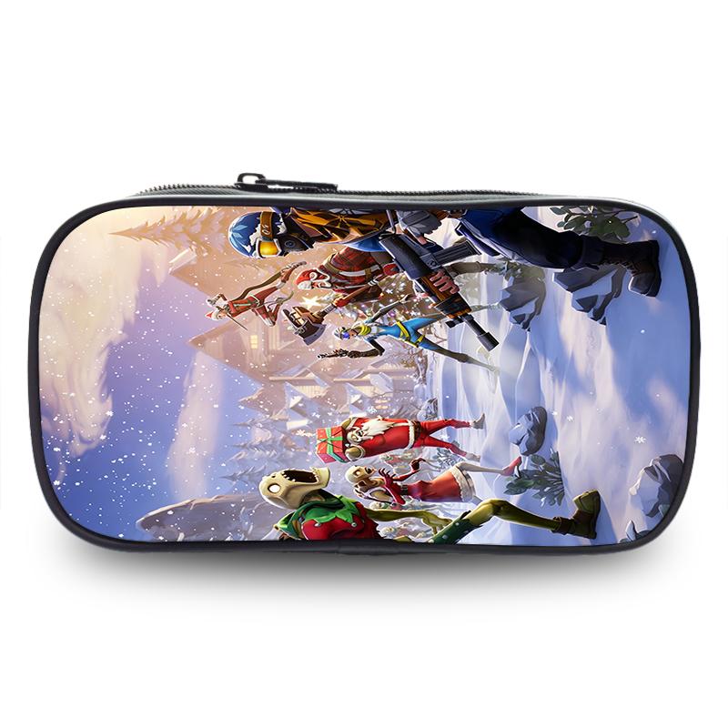 Fortnite Cartoon Lightweight Two Layer Pencil Pouch, Unisex Kids Aged 6-14 Light Portable Student School Stationery Storage Case