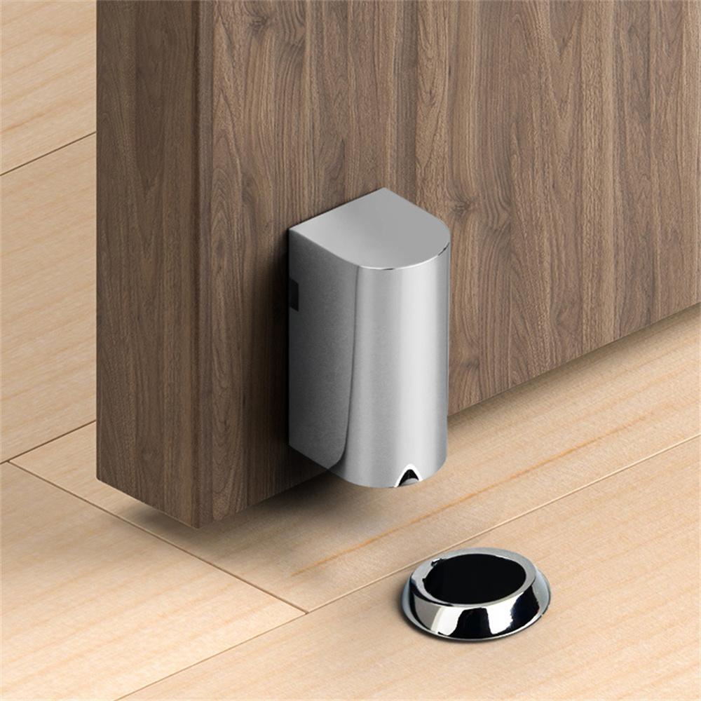 Zinc Alloy Invisible Magnetic Door Stopper Anti-Collision Windproof No-Drill Door Holder for Bedroom Bathroom