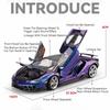Size 1:18 720S Lambor LP770 Model Sports Car Toy Sound Light Pull Back Doors Opened Shock Absorption Vehicles Kids Presents