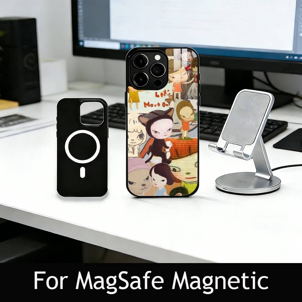 Art of Japan Y-Yoshitomo Nara Phone Case For iPhone17,16,15,14,13,12,11 Plus,Pro Magnetic with Magsafe Wireless Charging