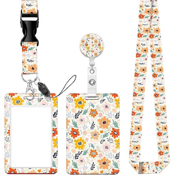 Badge Reels Retractable with Carabiner Reel Clip, ID Name Tag Work Badge Holder Belt Ferrule, Identity ID Badge Holder Cover Case for Office Work