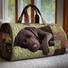 Shoulder Strap Quilted Duffle Bag Animals Pattern Large Capacity Travel Duffel Bag Tote Bags 3D Quilting Craft