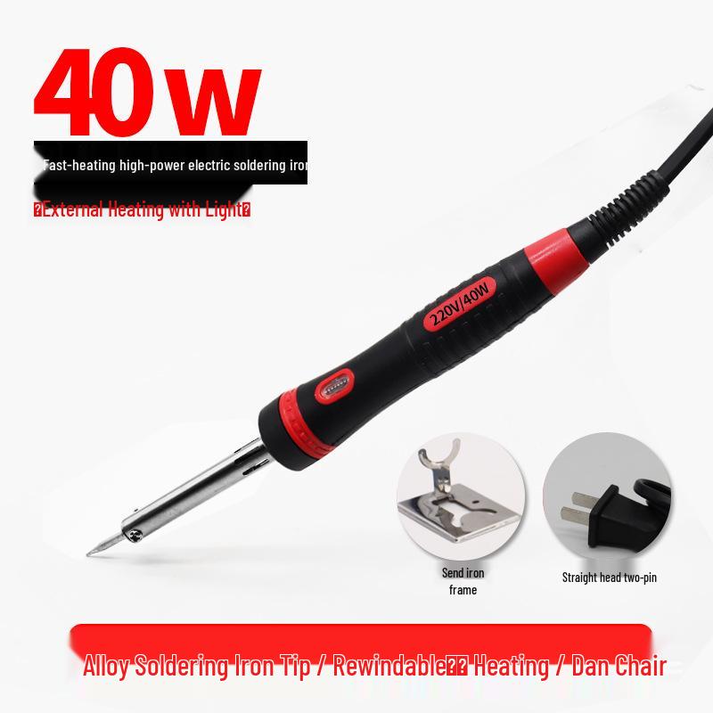 High-Power Electric Soldering Iron with Light, 100W - Ideal for Tin Soldering, Welding, and Household Repairs.