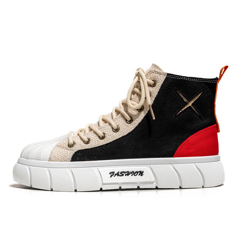 

Весна Осень Мужские Высокие Кроссовки Дышащие Дизайнерские Кроссовки Из Холста Мужские Повседневные Кроссовки Из Холста В Стиле Хип-Хоп Мужская Обувь Для Скейтборда 39