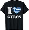 Greek I Love Gyros Greece Flag Vintage Distressed Fade T-Shirt