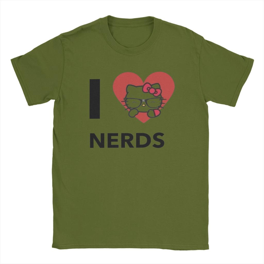 Men's I LOVE NERDS T-Shirts  Cotton Tees Summer Vintage Short Sleeve T Shirt O Neck Popular Pattern Tee Shirt New Arrival