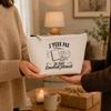 Trousse de toilette - PLANETEE - J'peux pas minimaliste (Éducateur spécialisé) - 100% coton beige - 3 L - Fermeture zippée métal