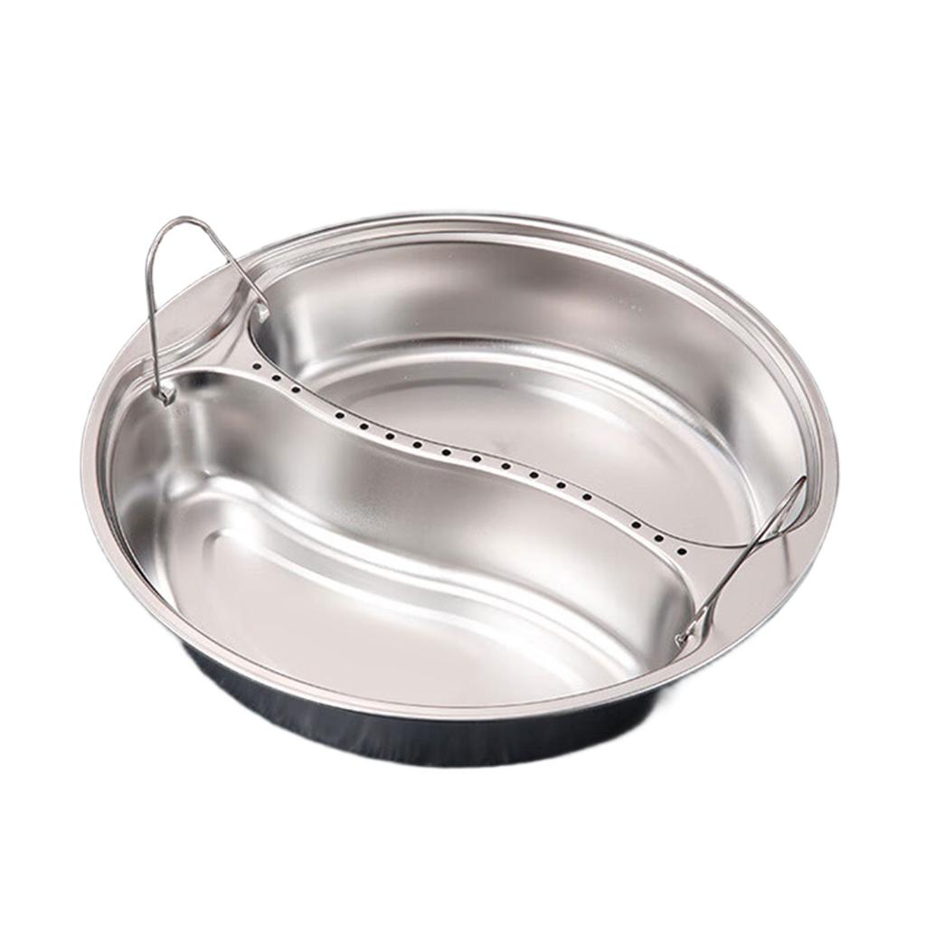 Multiuse Divided Steaming Tray Metal Steamers Basket with Double Handle Stainless Steel Food Holder Kitchen Utensils