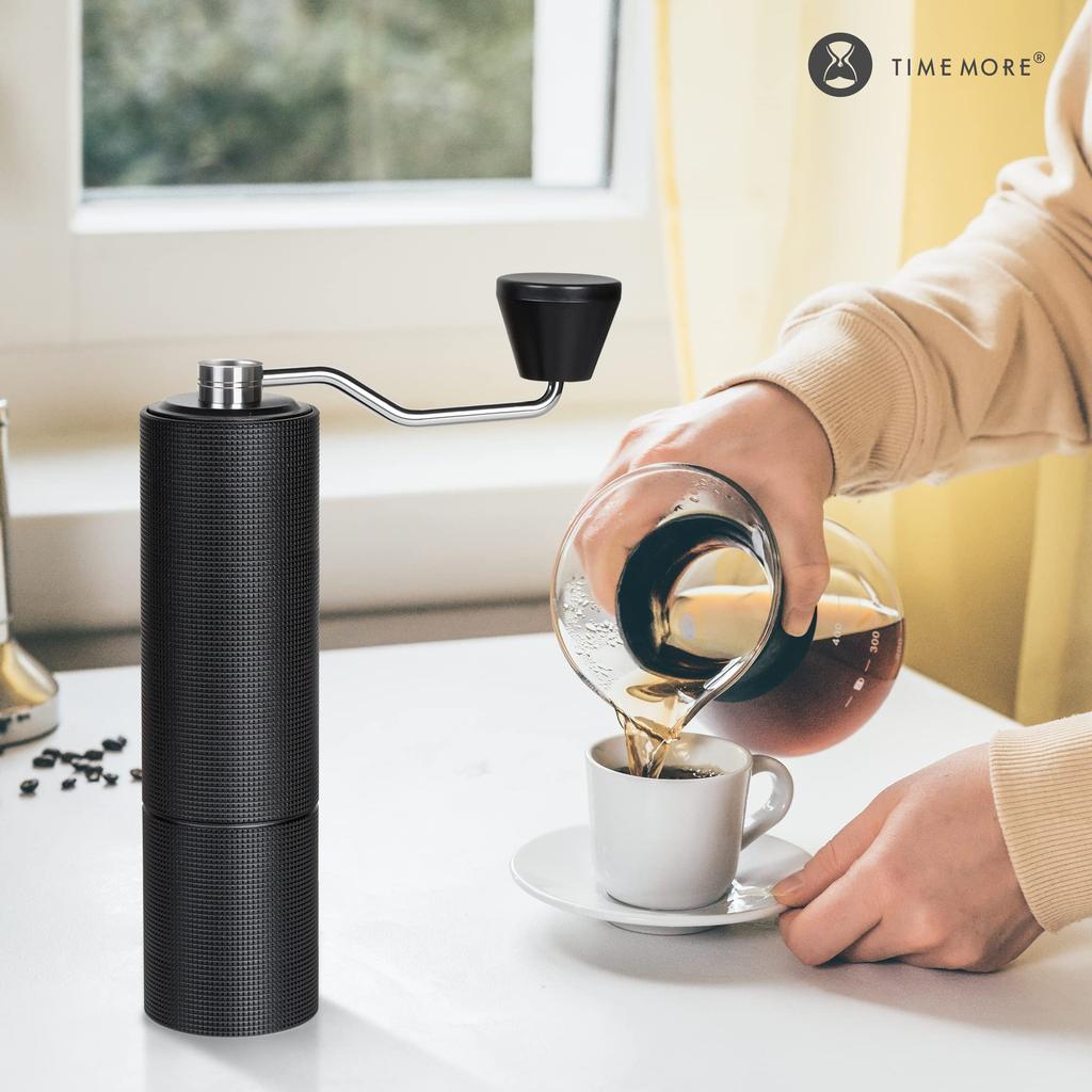 TIMEMORE C3 Max Manual Coffee Grinder with Stainless Steel Conical Burrs, 30g Capacity, Adjustable Coarseness, Lightweight, and Labor-Saving -