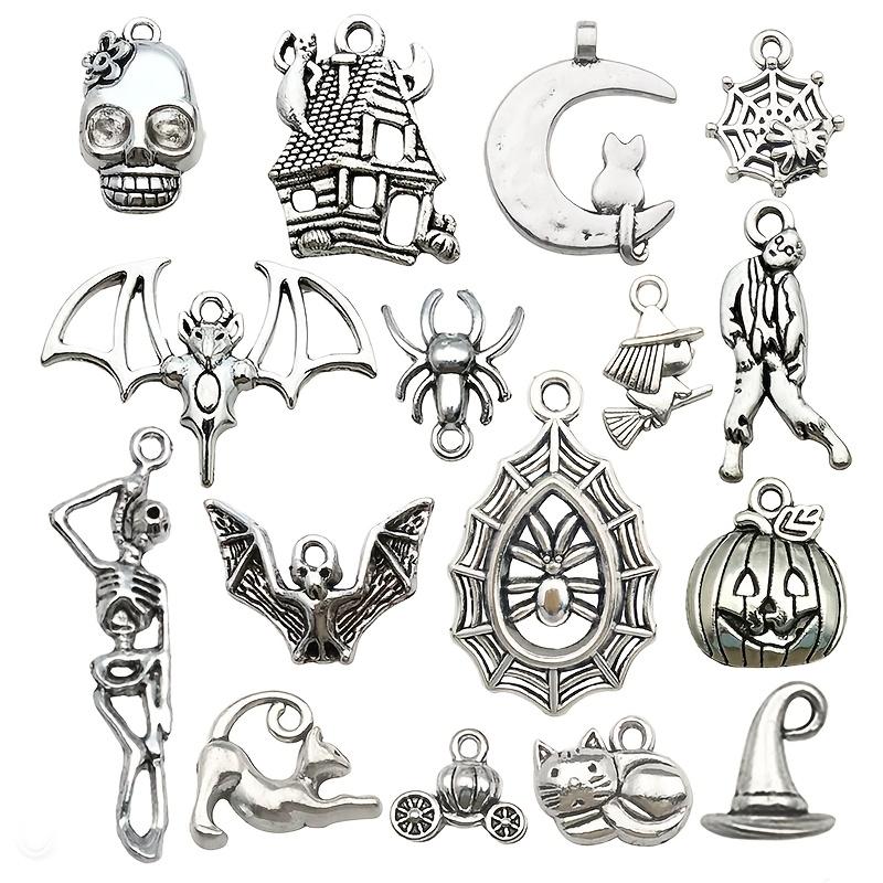 45pcs Pumpkin Bat Accessory Magic Hat Pendants, Alloy Pendants, Necklace Bracelet Jewelry DIY Pendants, The Best Choice for Birthday and Holiday Gifts