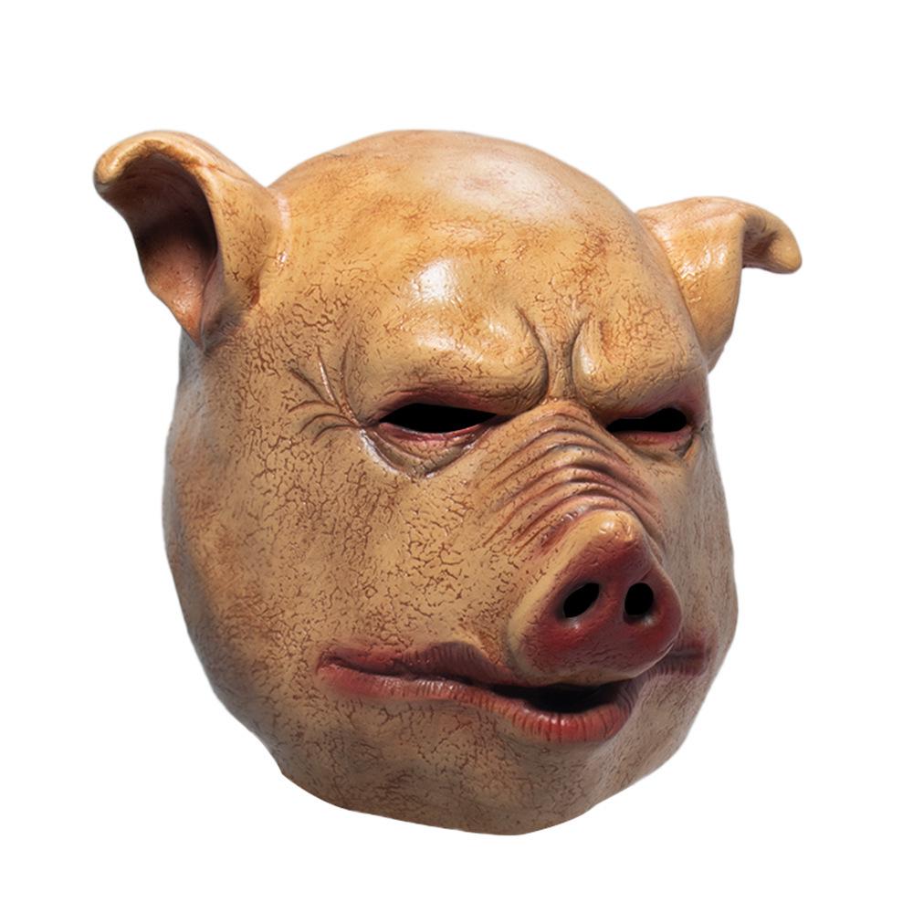 Chainsaw Massacre Pig Head Halloween Mask - Texas Killer Animal Costume Prop