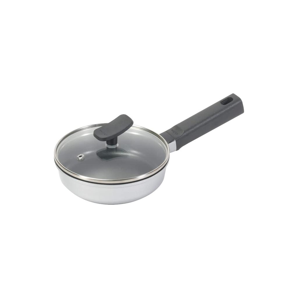 Pearl Metal Fried Egg with Glass Gas Stove Chiiino Pan, 14cm, Lid, Die-cast, Only, Non-stick Coating, HB-6565
