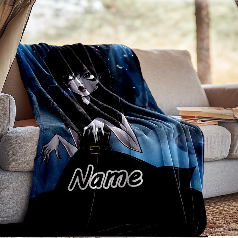 Custom Name Wednesday Blanket Bedding Blanket Picnic Blanket for Women Men, Throw Blankets for Couch Bed, Christmas and Halloween Gifts