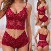 European and American Sexy Lace Lingerie Set with Adjustable Suspenders