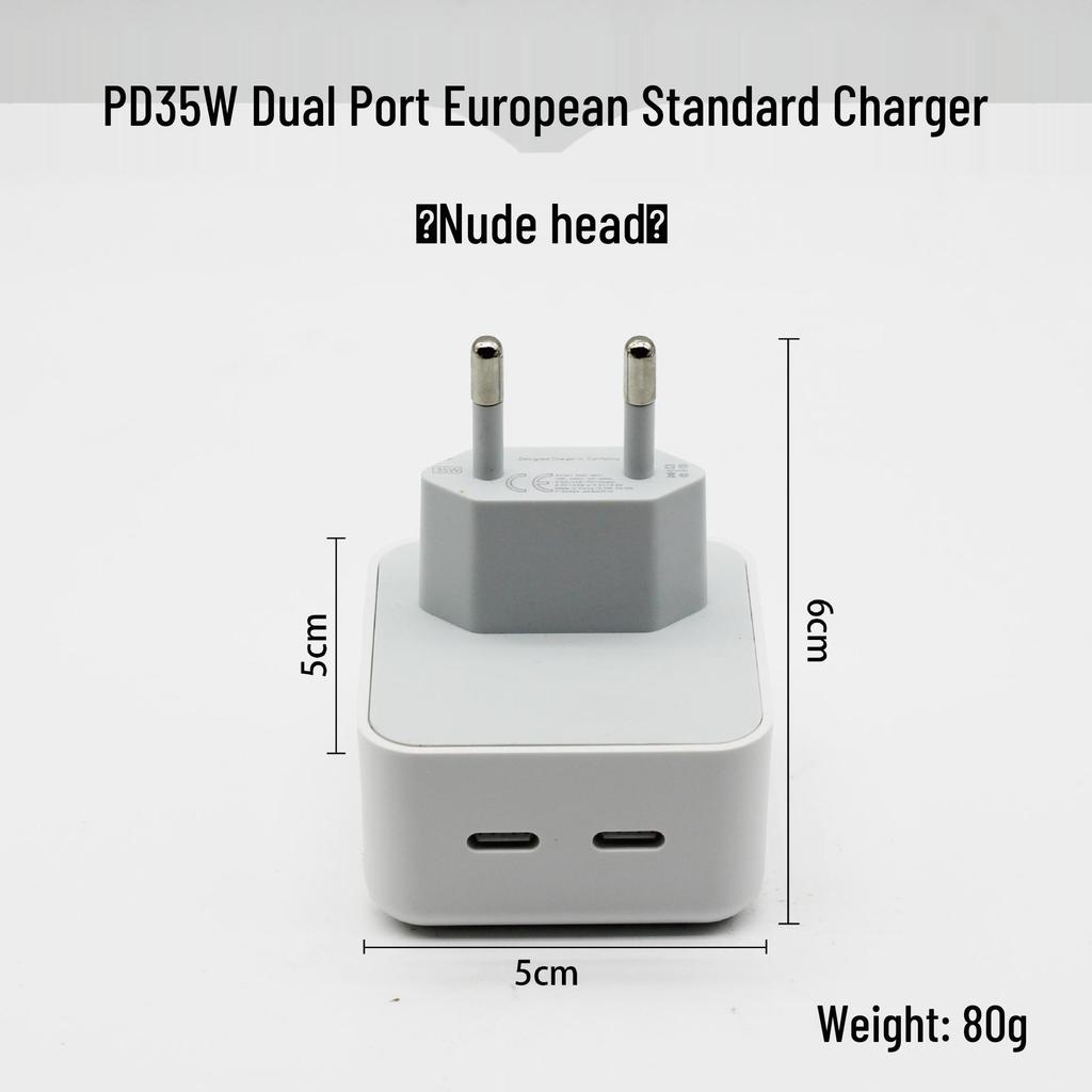 Universal Fast Charger 35W for Apple 14 - Foldable with Multi-Port, Compatible with UK, EU, and US Standards