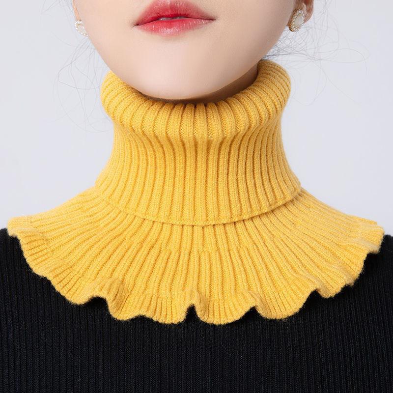Women Knitted Fake Collar Scarf Warm Turtleneck Neck Warmer Detachable Winter Windproof False Scarf