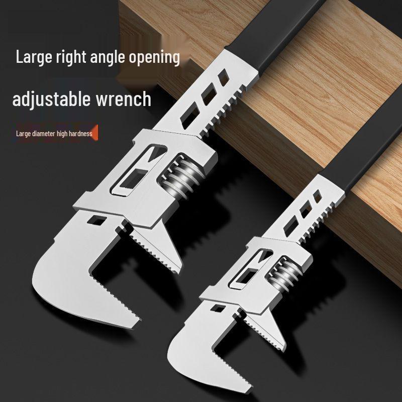 Adjustable Large-Aperture Right-Angle Pipe Wrench for Water Pipe Nuts