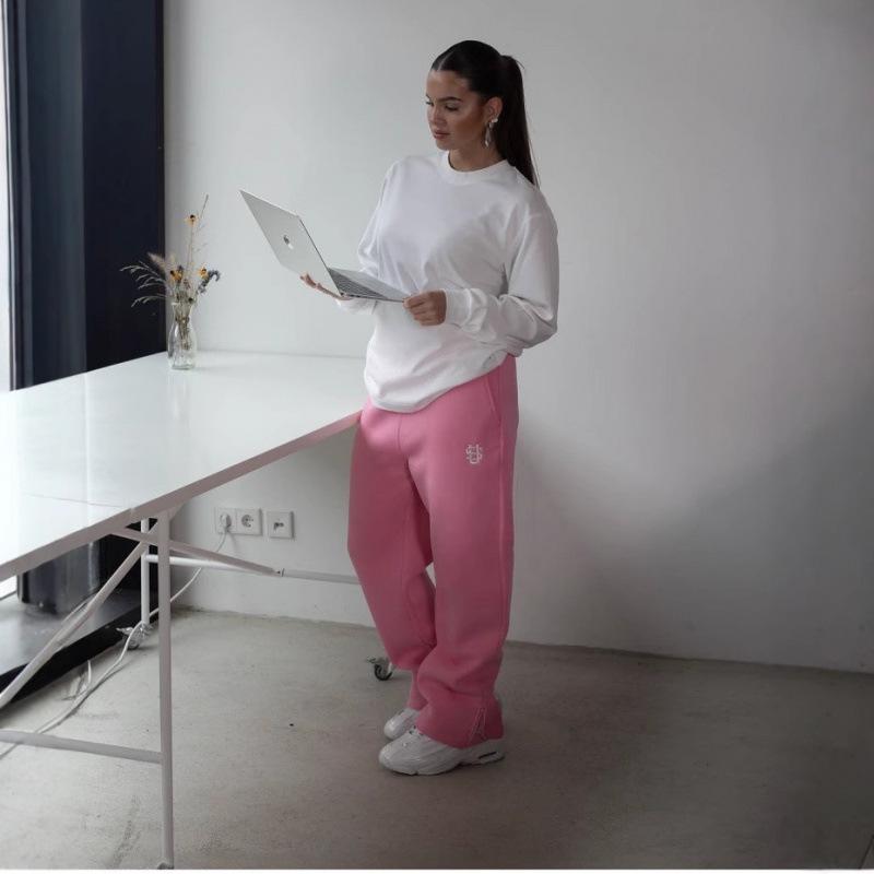 Unisex Hip Hopové tepláky se zipem a výšivkou – Americké velikosti