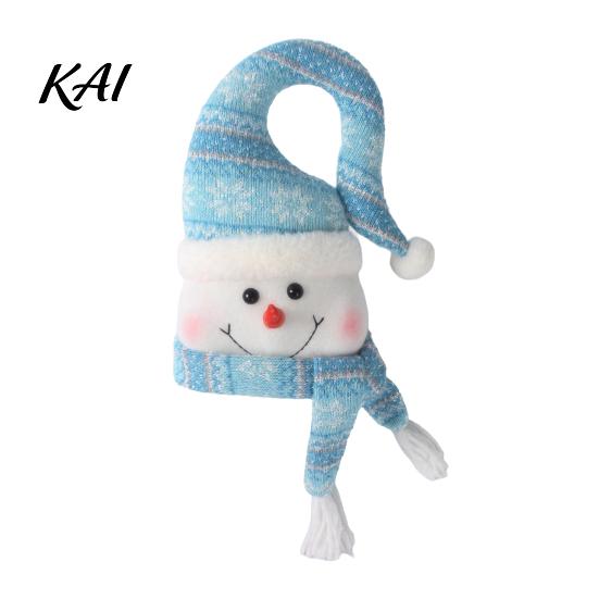 Plush Snowman Ornament Lighted Christmas Tree Topper, Glowing Star Hat with LED Light, Topper Winter Holiday Decor for Home And Indoor Top Decoration