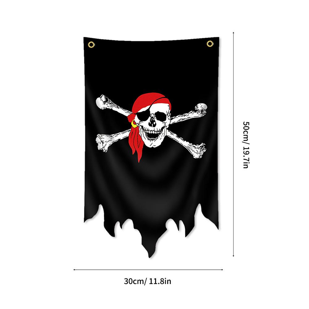 30X50CM Jolly Roger Pirate Black Blackjack Flag Polyester Printed Banner Tapestry Jack Rackham Skull Bone Flags Halloween Decor