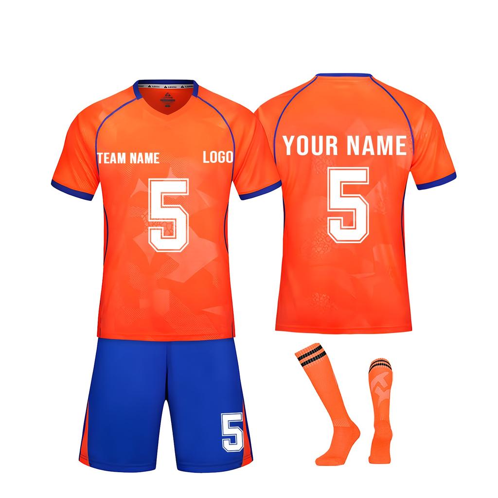 Men's Soccer Jersey Set Quick Dry Athletic Uniforms with Shorts and Socks for Training and Competition