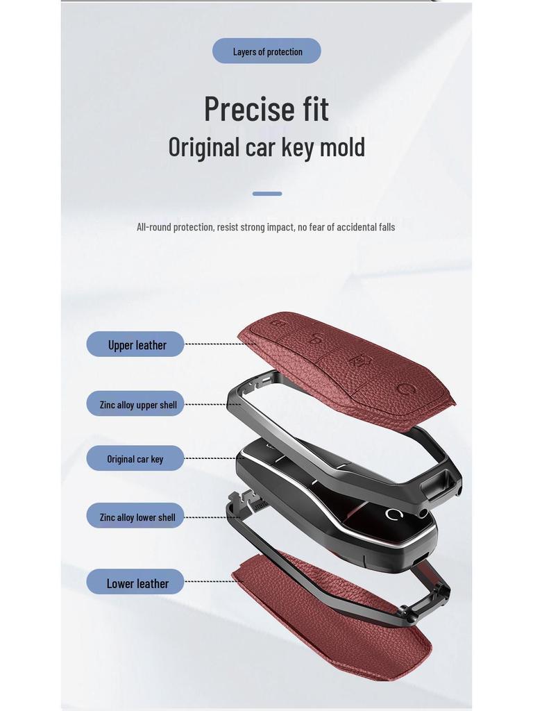 BYD Han Key Case: Fits BYD Qin Pro, Song Max, New Energy, Tang, and Song Plus Car Bagi with Metal Shell