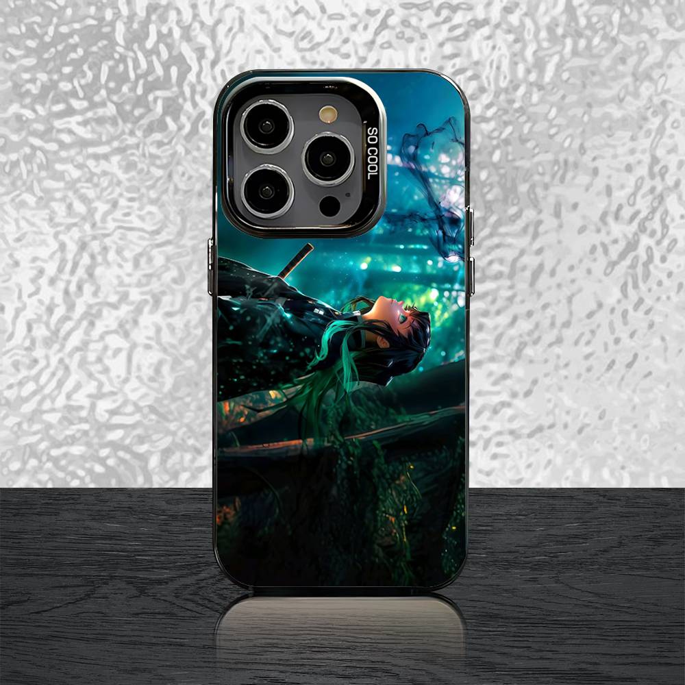 D-Demon S-Slayer Infinity Castle Case For iPhone 16,15,14,13,12,11,Pro,XS,Max,Plus,Mini,SE Black Candy Matte Shockproof Cover