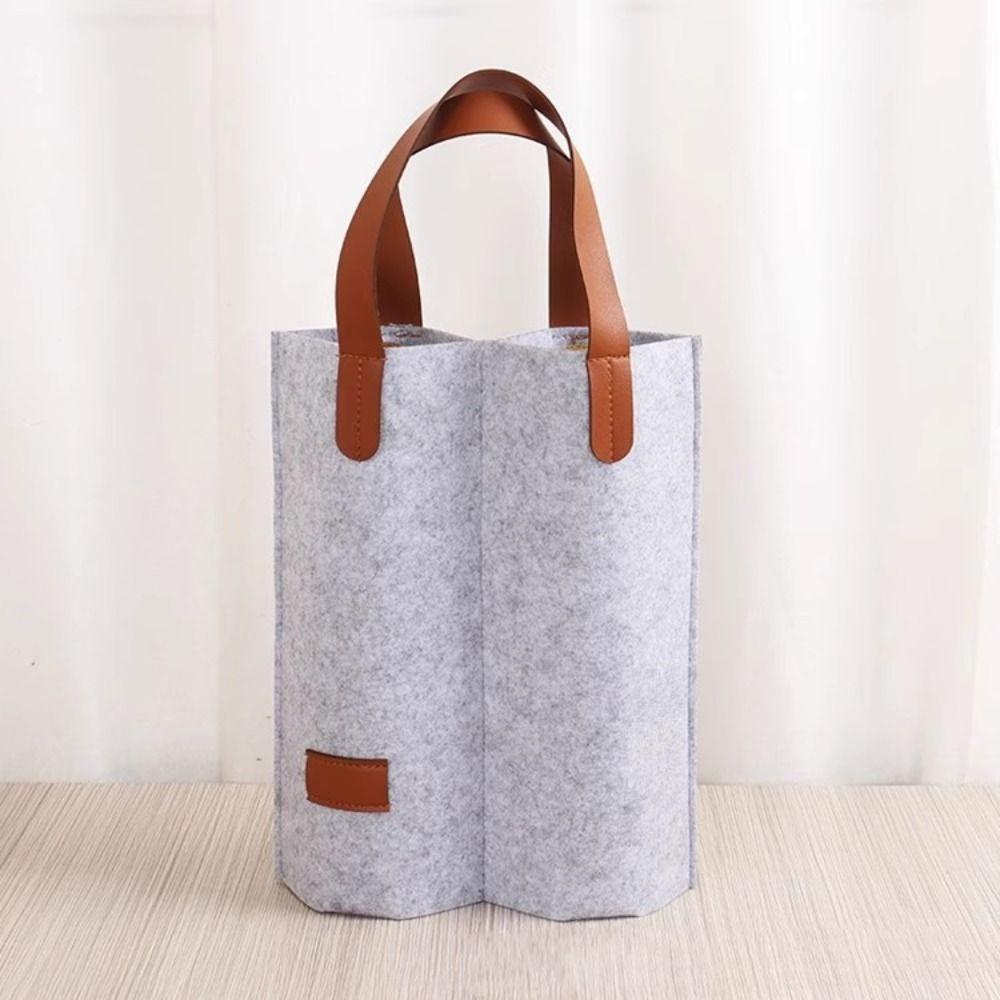 Solid Color Wine Bag Single Double Wine Carrier Bag Simple Felt Bag