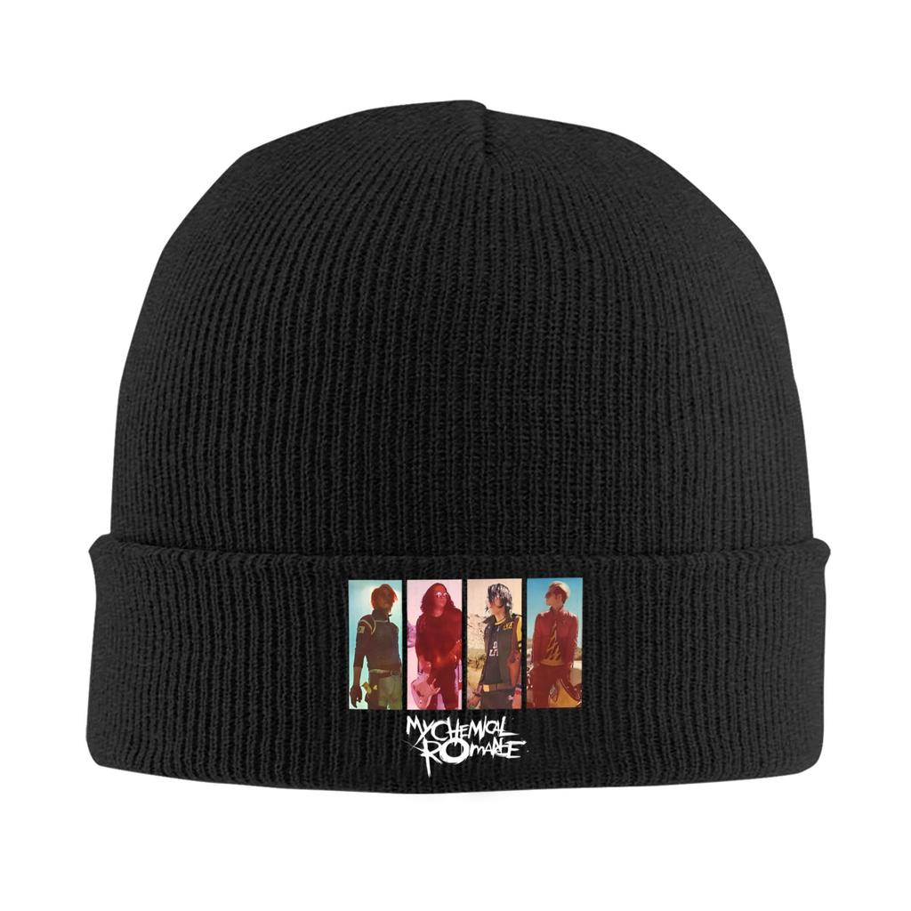 MCR My Chemical Romance Black Parade Tour Knitted Caps for Unisex Unisex Beanies Autumn Winter Hat Acrylic Warm Melon Cap