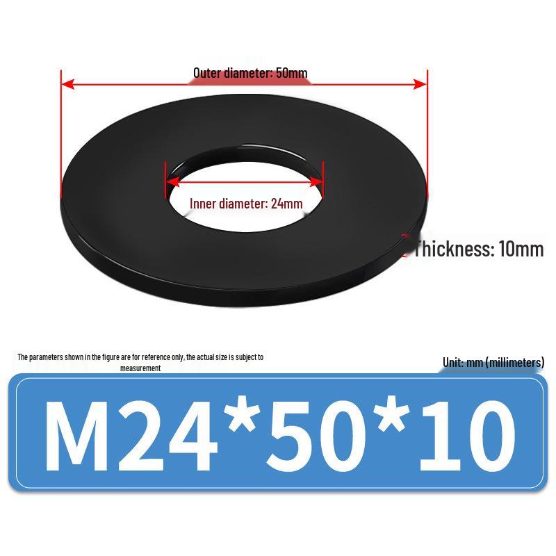 8.8 Grade Black Hardened High-Strength Oversized Flat Metal Spacer Washer (M2-M8)